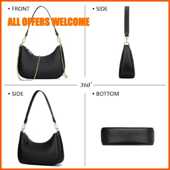 PU Leather Shoulder Bag with Removable Straps, 3 Card Slots, Zipper Pouch - Picture 6 of 8